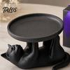 Talos 3D Printed Reclining Cat Jewelry Tray, Cute Ring Holder & Earring Organizer Dish for Dresser Vanity, Decorative Kitten Trinket Bracelets