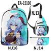 Luxury Novelty Cool Genshin Impact 3D Printed 3pcs/Set Pupil School Bags Travel Laptop Backpack Chest Bag Pencil Case