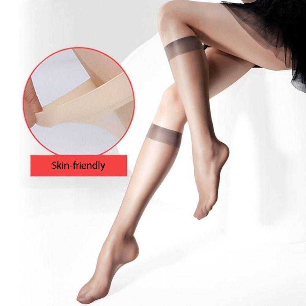 1 Pair Solid Color Ultra-thin Nylon Stocking Sweat-absorbing Elasticity Invisible Stockings  Women's