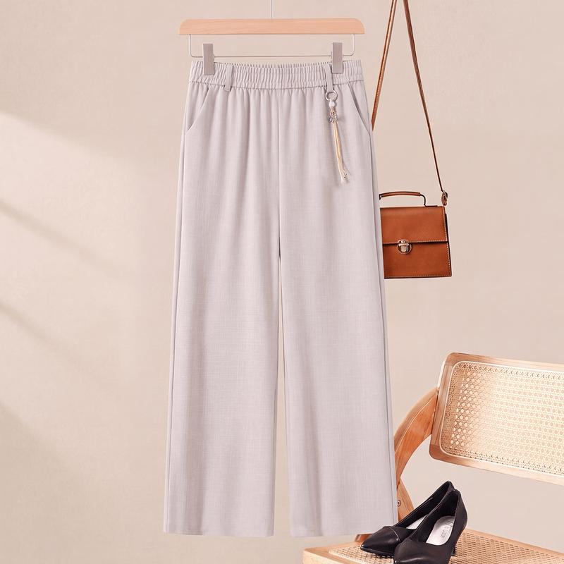 Yuzhaolin Women s Casual Elastic Waist Cropped Pants 5XL