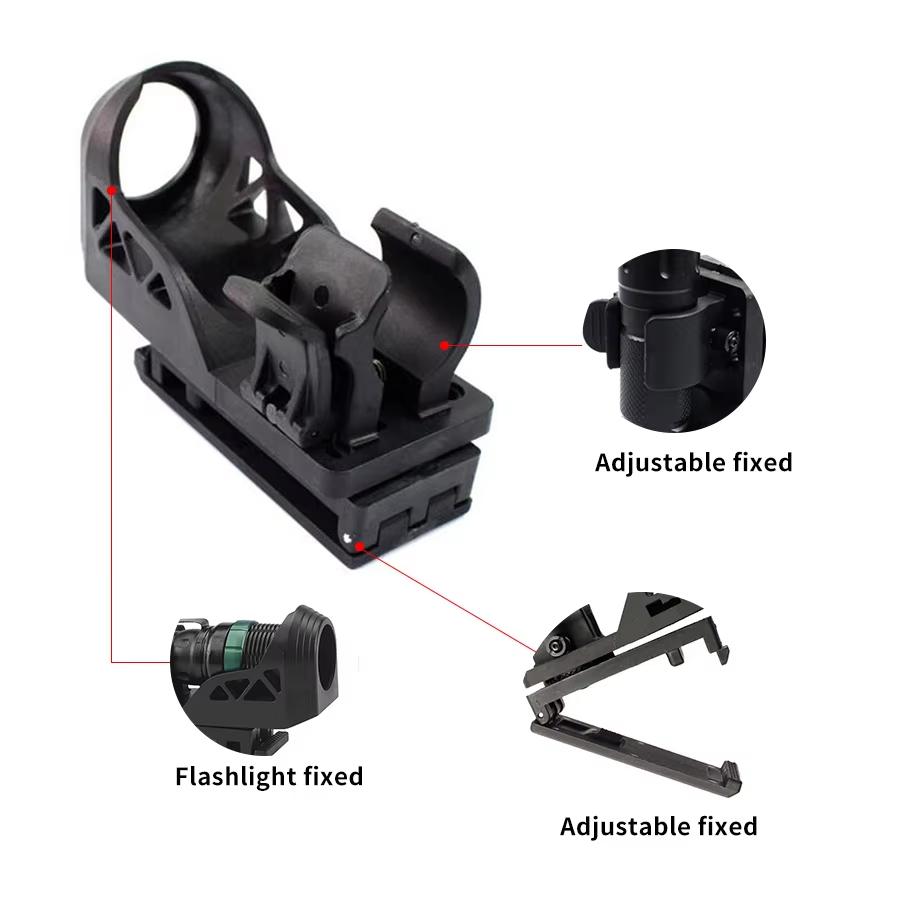 Tactical Flashlight Holster With Lever Side Lock System Set General Torch Set 360° Rotating Plastic Torch Set Quick Unplug New