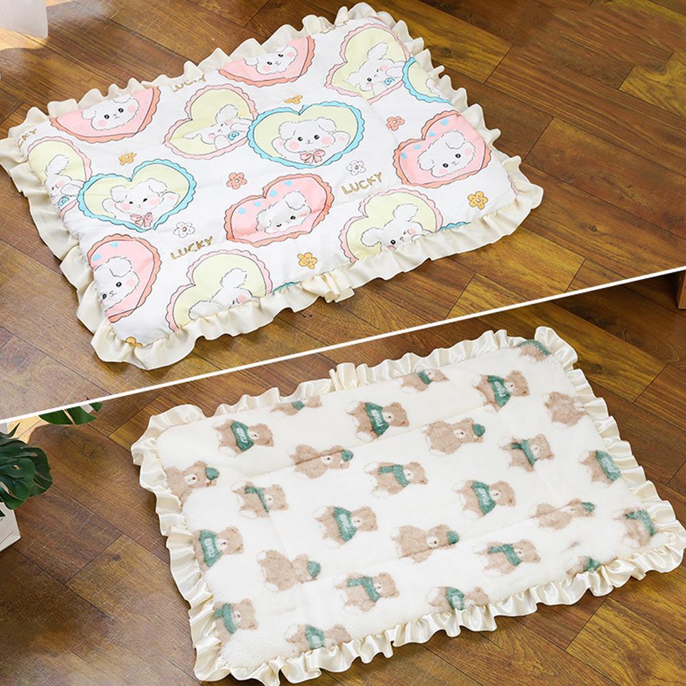 

Washable Pet Mats Autumn Winter Warm Sleeping Mat beds for Small Medium-sized Dogs Cat Sofa Mat Double-sided Bed Mat for Cat dog бежевый