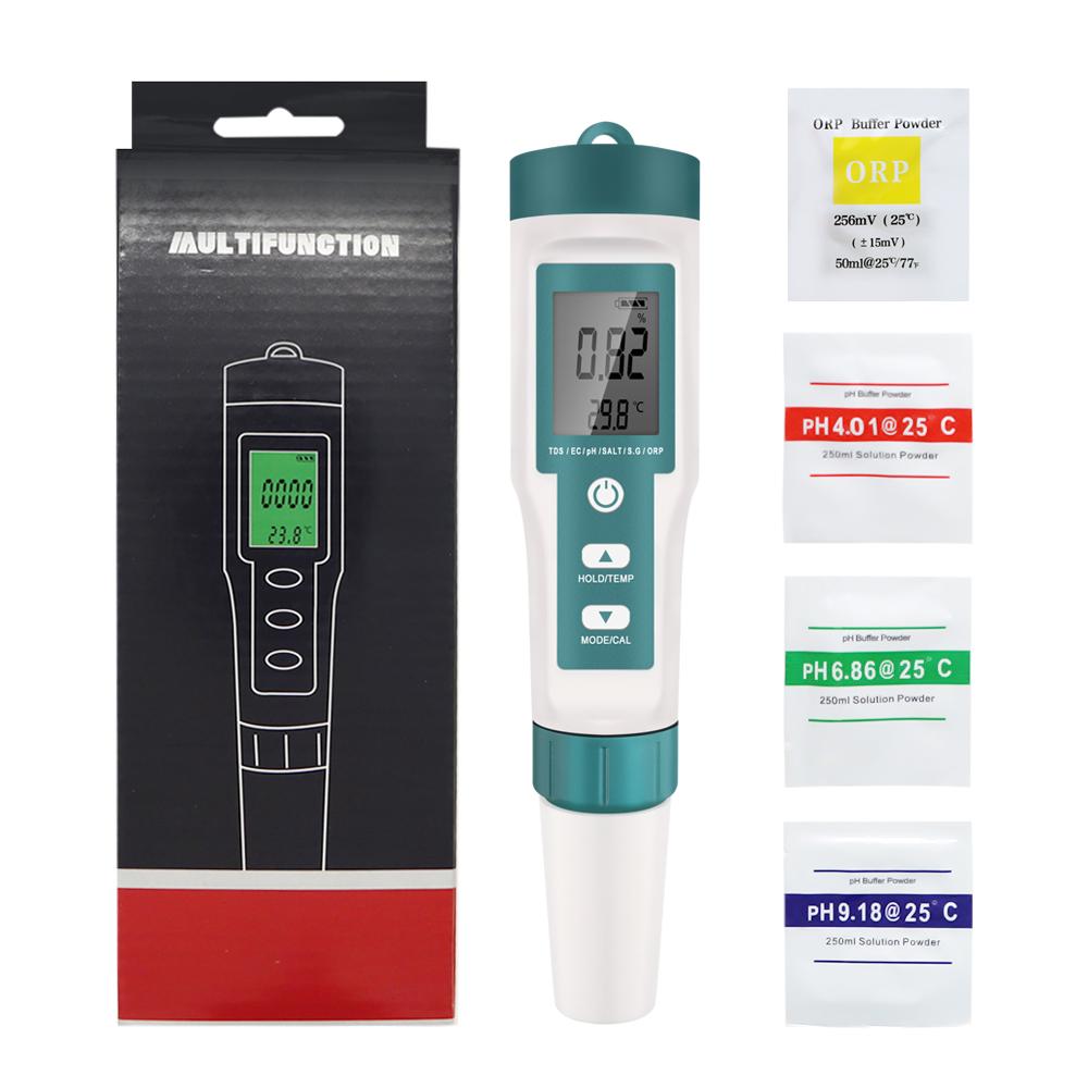 7 In 1  Water Quality Monitor PH Meter S.G ORP TDS Salinity Testers EC Temp Detector Tool for Pool Filter Aquariums