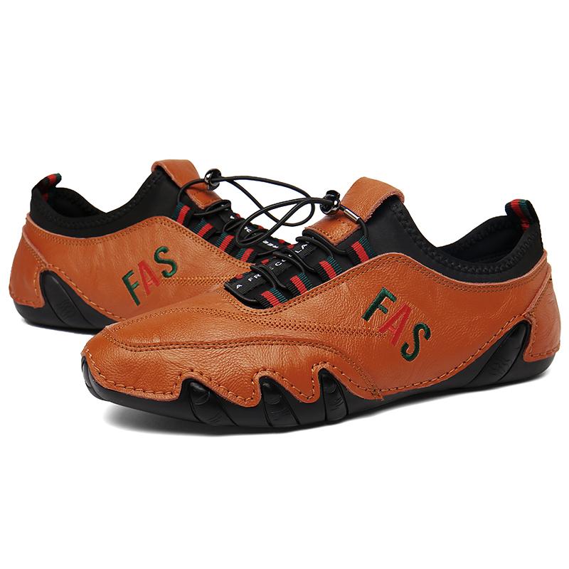 

Модные мужские лоферы в британском стиле, мужская повседневная обувь большого размера, кожаная обувь ручной работы 46 коричневый