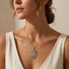 Romantic Artistic Face Flower Pendant Necklace for Women  Stainless Steel Chain Unique Design Summer Party Jewelry Gift