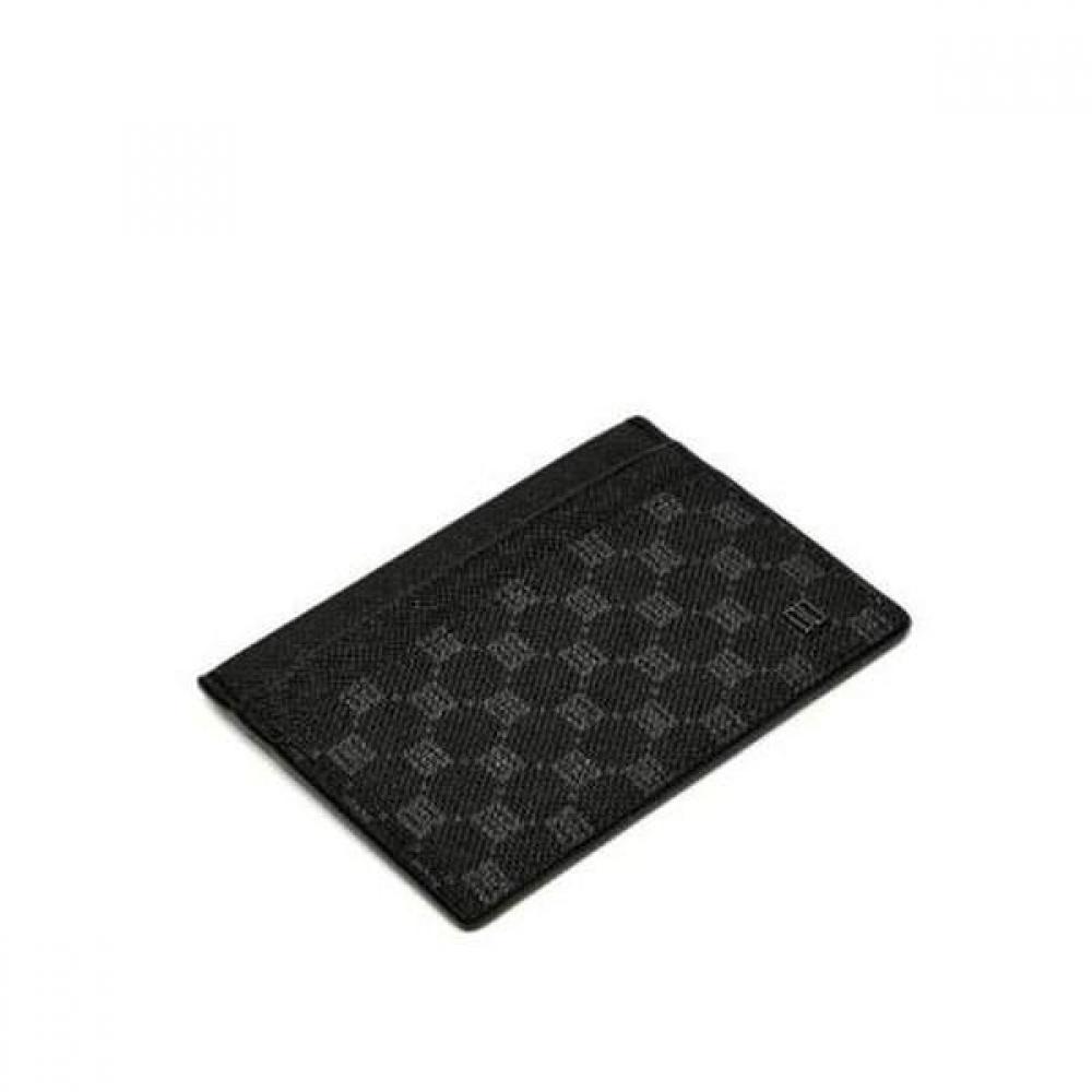 Daks Black Leather Dd Pattern Card Holder Dbho2f131bk