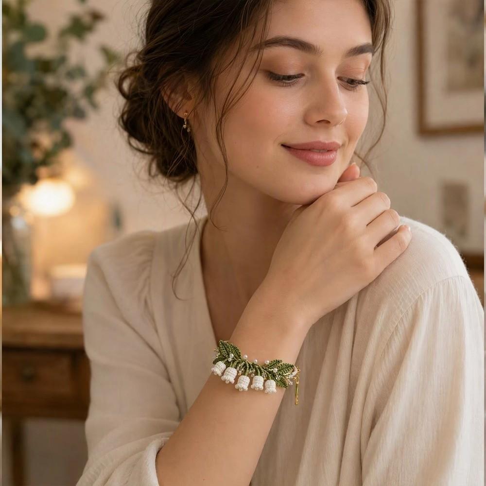DIY Nature-Inspired Botanical Bracelet Kit Forest Floral Crochet Bracelet Kit  For Crochet Practice