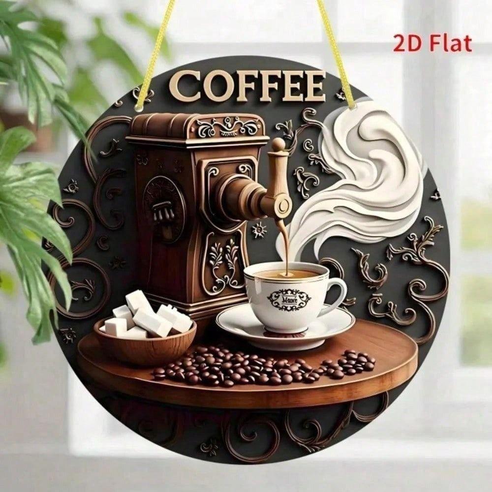 Vintage Coffee Machine Metal Poster Wall Art Bar Kitchen Decor 16x1