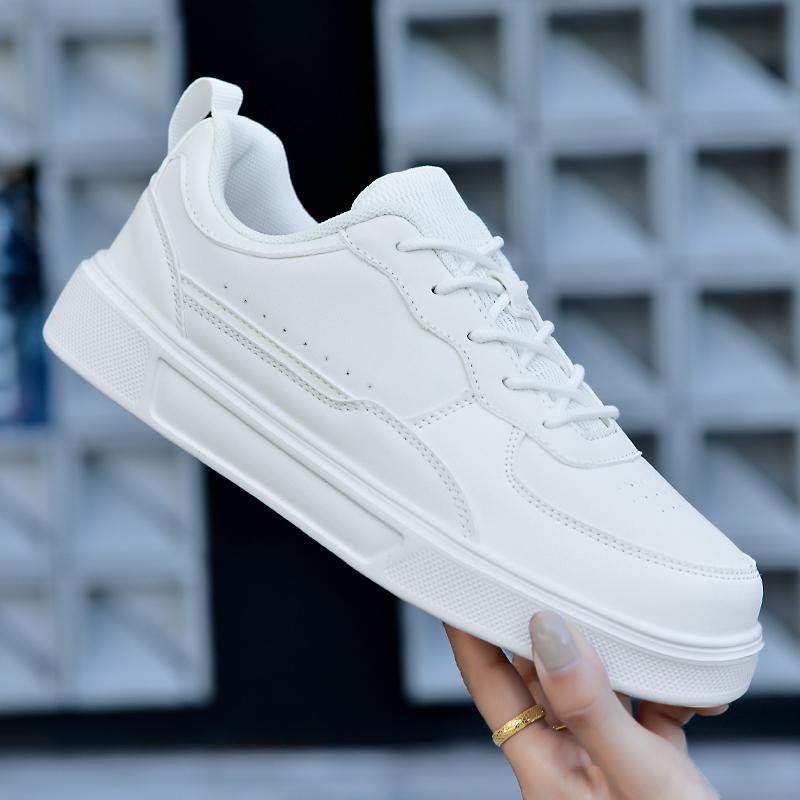 Summer Breathable Trendy Versatile Casual White Sneakers Youth Non-Slip Sports Thick-Soled White Shoes