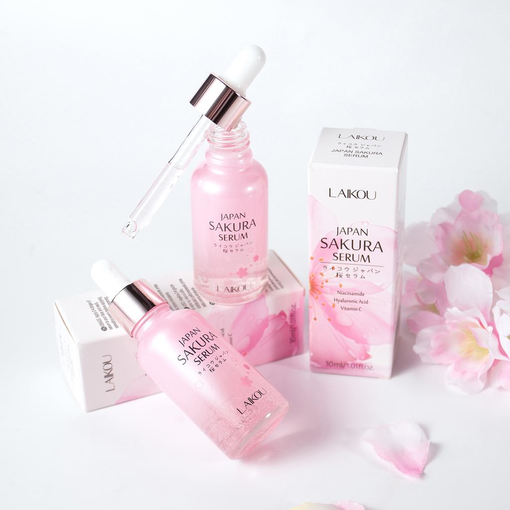 Sakura Whitening Face Serum Fine Lines Tighten Pores Improve Melanin Pigment Dull Moisturizer Brighten Skin Care