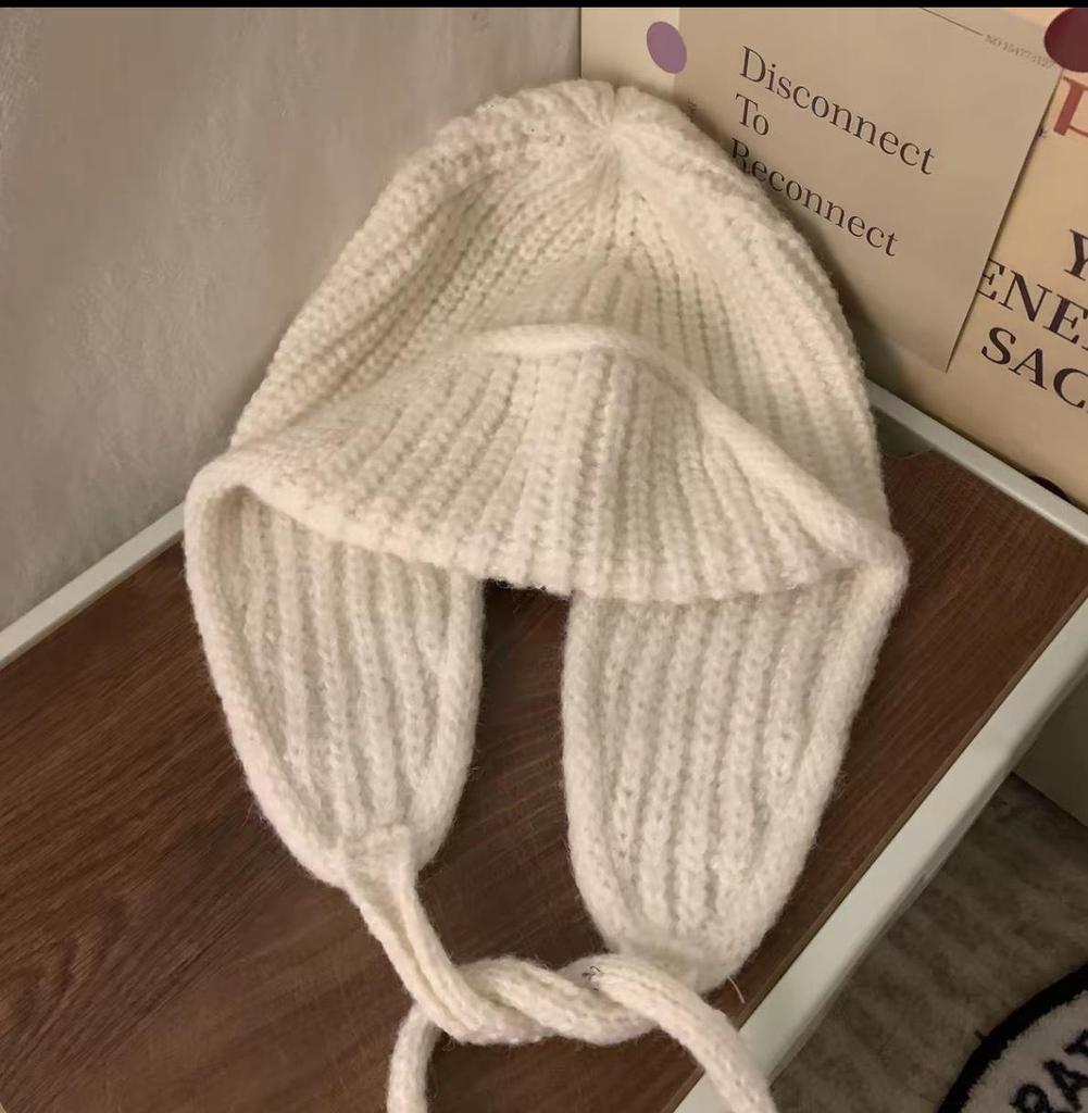 Korean-Style Photogenic Pink Knitted Wool Hat: Women's Warm, Ear-Protecting, Versatile Ski Hat for Autumn/Winter