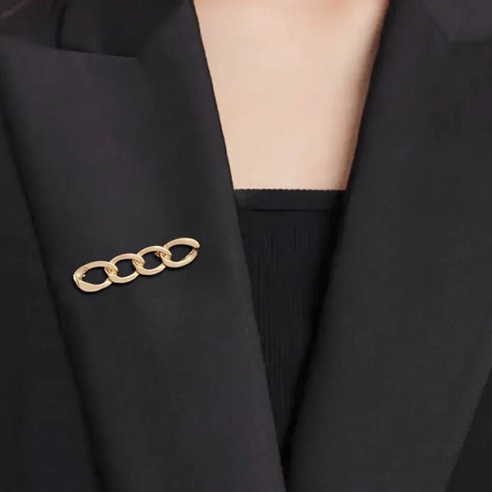 1/2Pcs Women's Clothing Brooch Set Smooth Chain Brooches for Women Lapel Pin Tightening Waist Pin Waist Buckle Diy Accessories