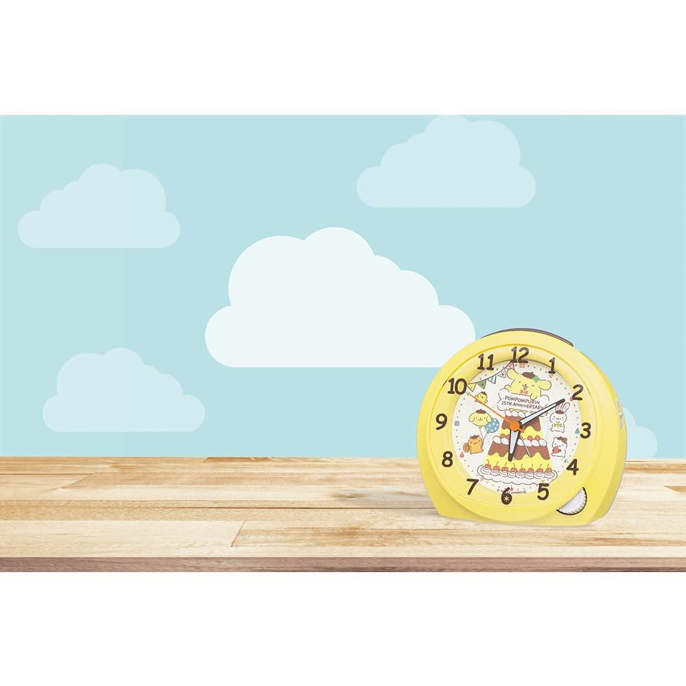 Seiko Clock Alarm Clock Table Clock Character Sanrio Pompompurin Yellow Pearl CQ804Y 114×130×77mm