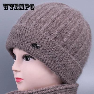 Chapeau d'hiver pour femme, mère, femme d'âge moyen et âgée, chapeau en laine de lapin et velours, chapeau chaud en tricot, grand-mère, vieille dame, chapeau Baotou