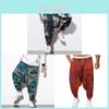 Chinese Style Summer Loose Cotton Pants With Drawstring For Casual Youth Men