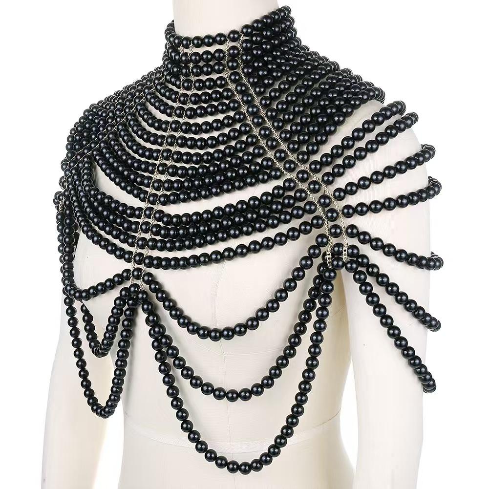 

Shawl Body Chain Accessories Style Pearl Breast Chain Women s Fashion Party Pearl Shoulder Chain Accessories