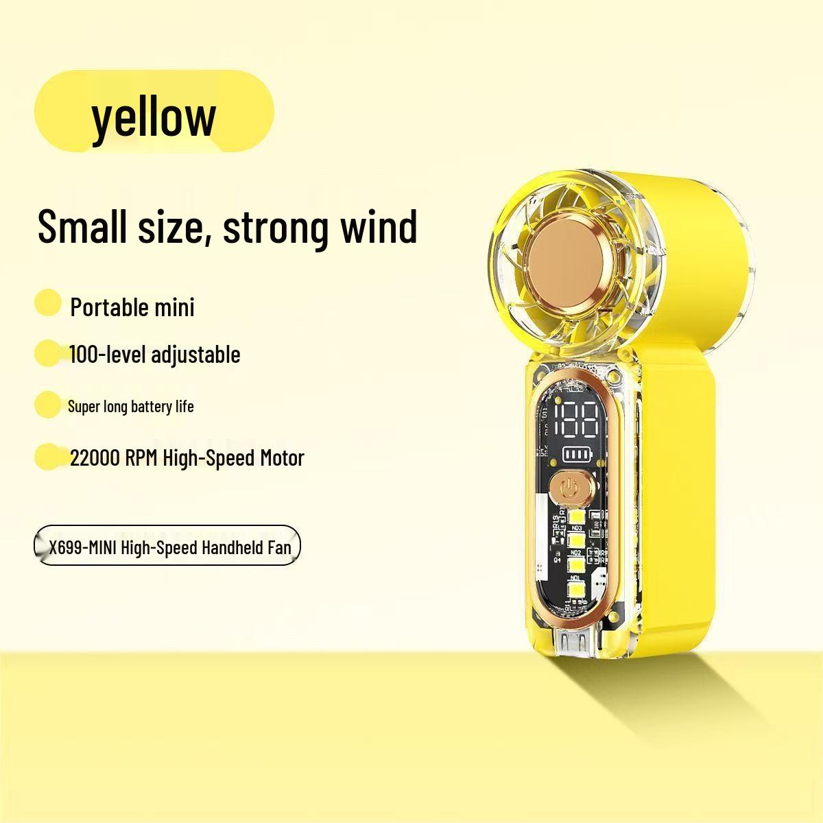 X699 Mini Handheld USB Rechargeable High-Speed Pocket Fan High-Power Fan