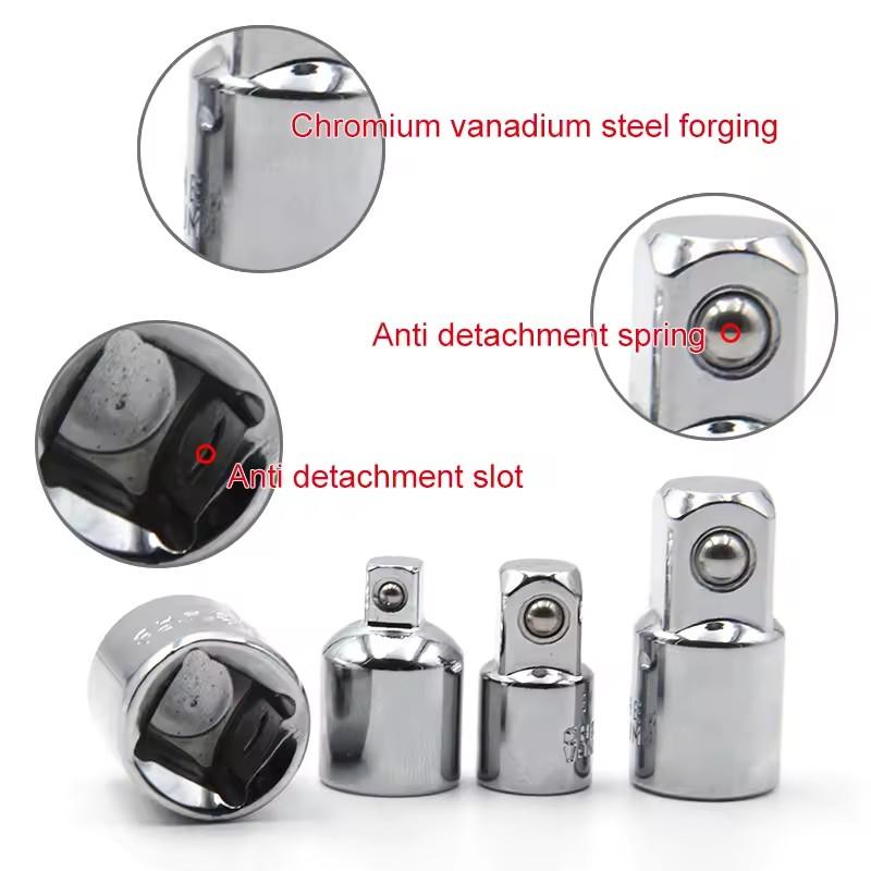 4pcs 1/4 3/8 1/2 Steel Air Impact Adapter Converter Socket Set Reducer Drive These Adapters Are Small In Size And Easy To Store