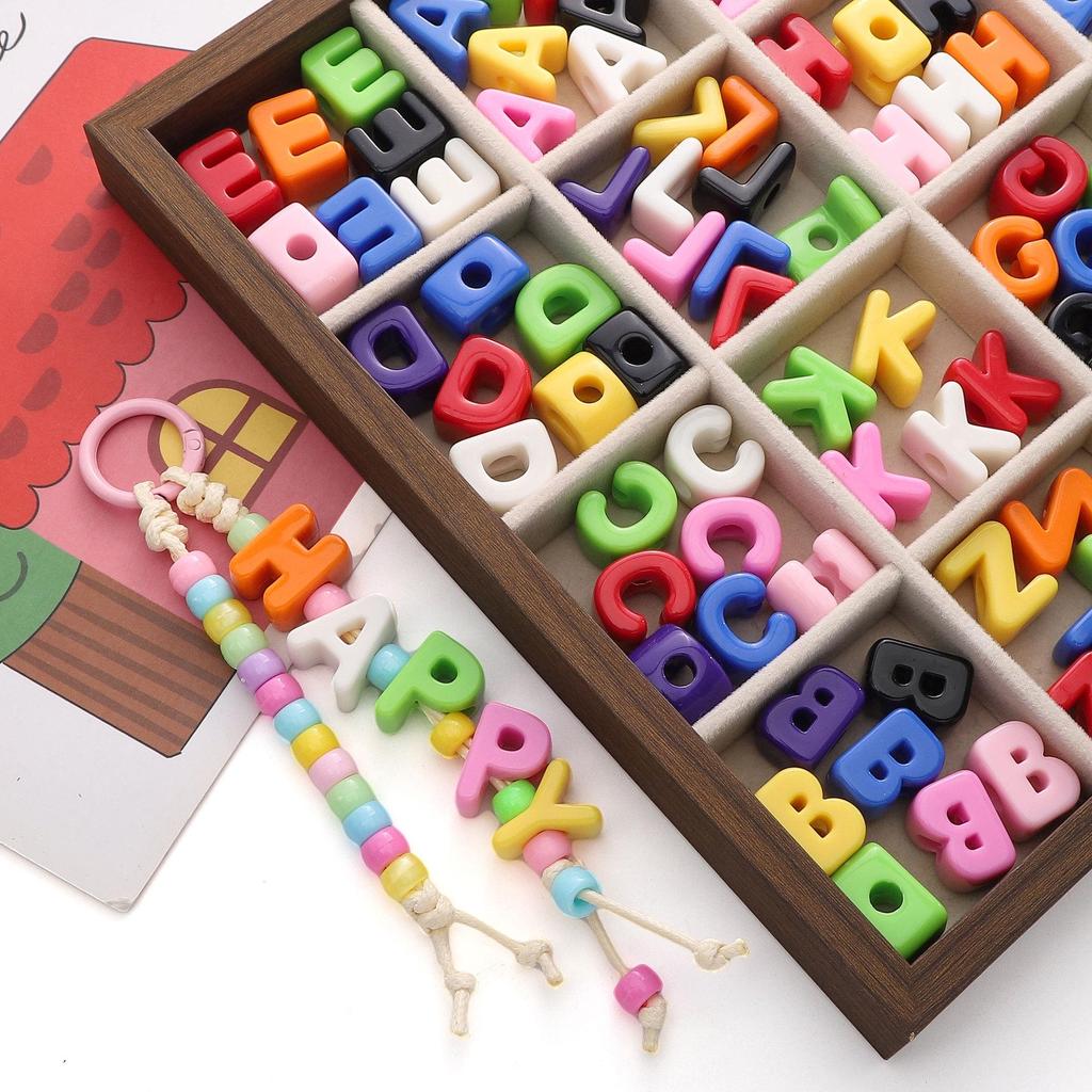 Acrylic Large Hole Letter Beads (10 pcs) – DIY Bracelet Accessories