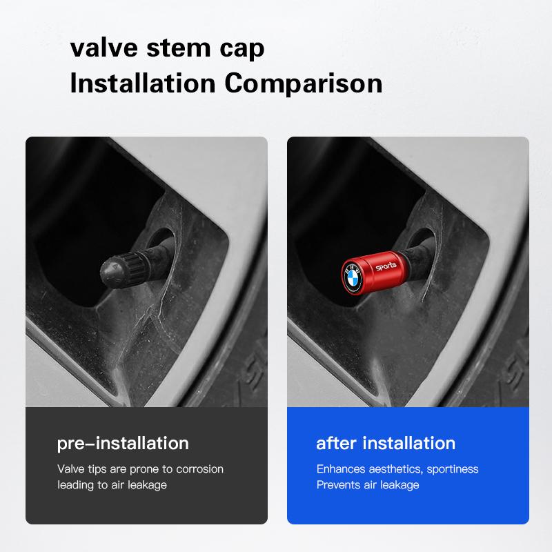 4Pcs Car Wheel Tire Valve Stems Caps For BMW M Performance E46 E90 E60 F10 F30 E39 E36 F20 E87 G30 E92 E91 X5 FZ7