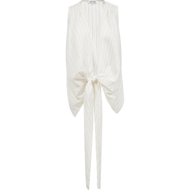 VEROMODA Women s Summer V-Neck Linen Blend Button-Up Top S