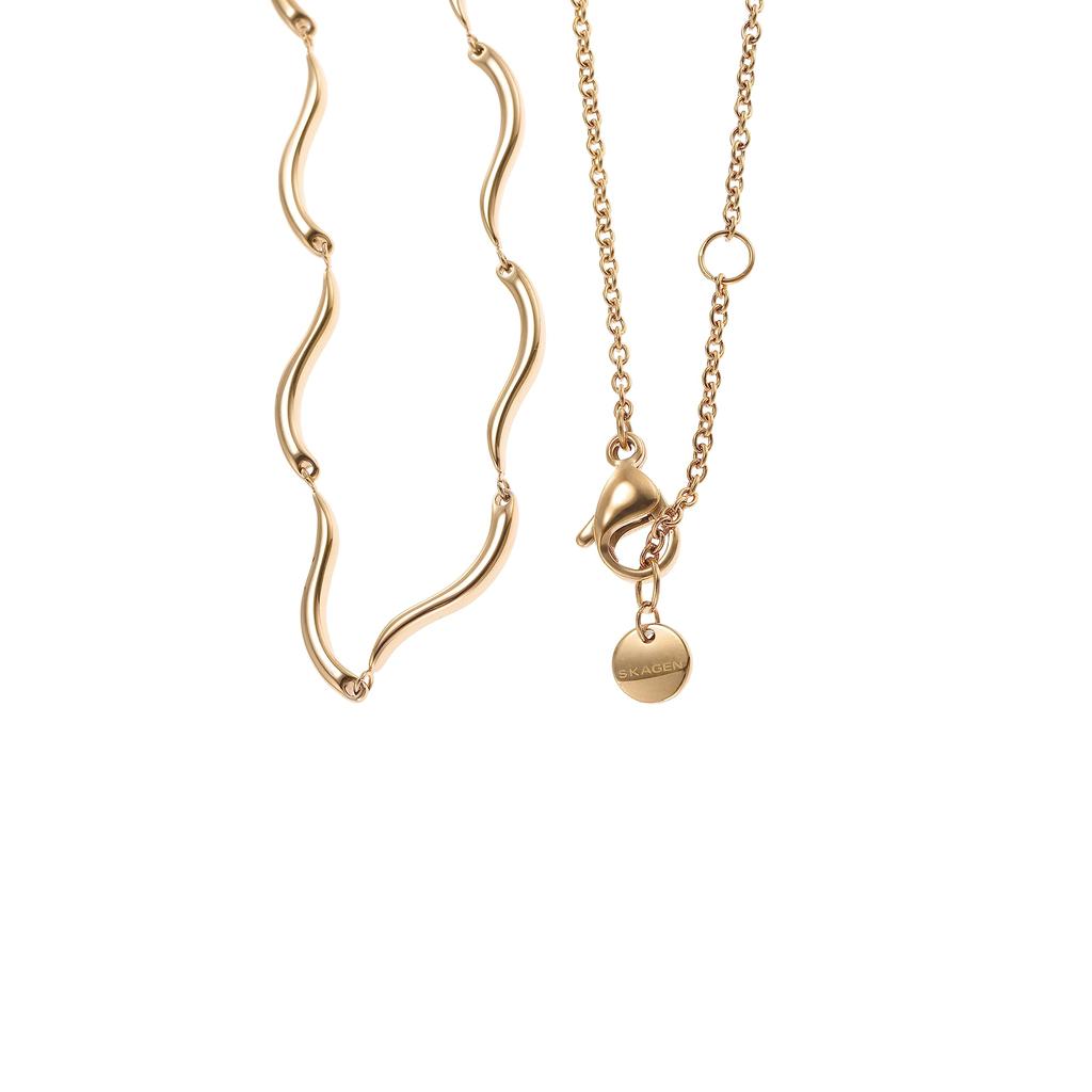WAVE Gold Tone Stainless Steel Chain SKJ1746710 [Skagen] Women's Necklace,