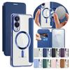 Flip Case for Samsung Galaxy S25 Ultra Edge S24 Plus Fe S23 S22 Magnetic Wireless Charging Card Slots Card Holder Phone Cover