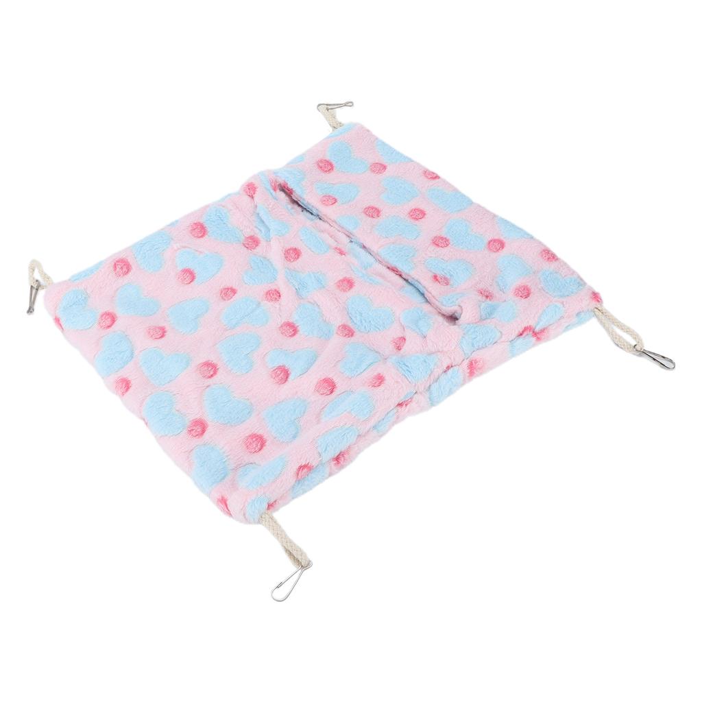 Small Pet Hammock Warm Envelope Style Hanging Bed Cage with Hooks for Hamsters Rabbits