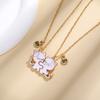 Pack of 2 Friendship Necklaces Cats Pendants Necklace Adjustable Chain Necklace Alloy Texture Neck Jewelry for Daily