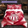Monaco FC Themed Bedding 3Pcs Duvet Cover Set Decorative Bed Linen For Teen Room Home Decoration