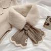 Knitted Scarf Plush Scarf Cashmere Shawl Warm Knitted Scarf Thicken Winter Cashmere Scarves  Women