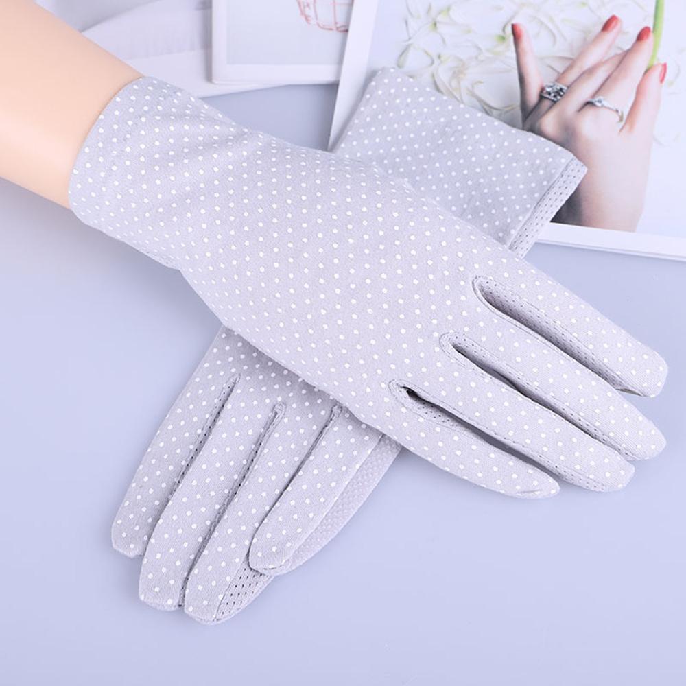 Women Driving Sunscreen Dot Short Gloves Sun Protection  Gloves