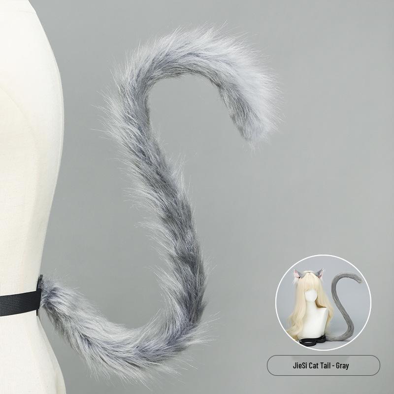 Pluszowy Zestaw Cosplayowy z Uszami i Ogonem Kota na Halloween
