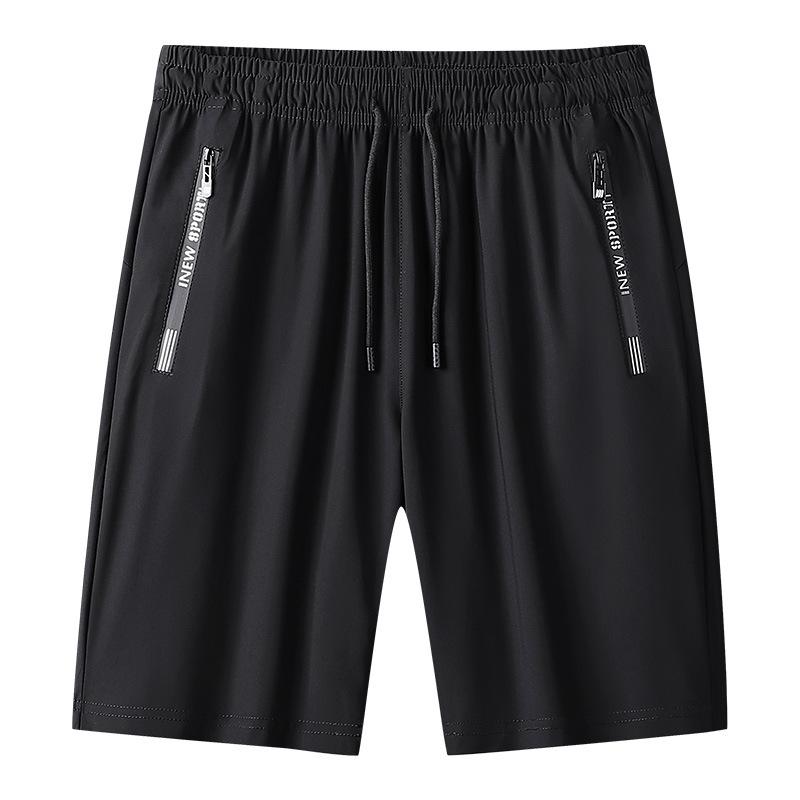 Ice Silk Men's Summer Quick-Dry Elastic Shorts – Breathable, Loose Fit, Casual Sports Five-Point Pants