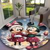 Mickey And Minnie Blue Red Floral Carpet, Non-slip Office Chair Rug, Digital Print Home Round Rug, Unique Festival Decorations