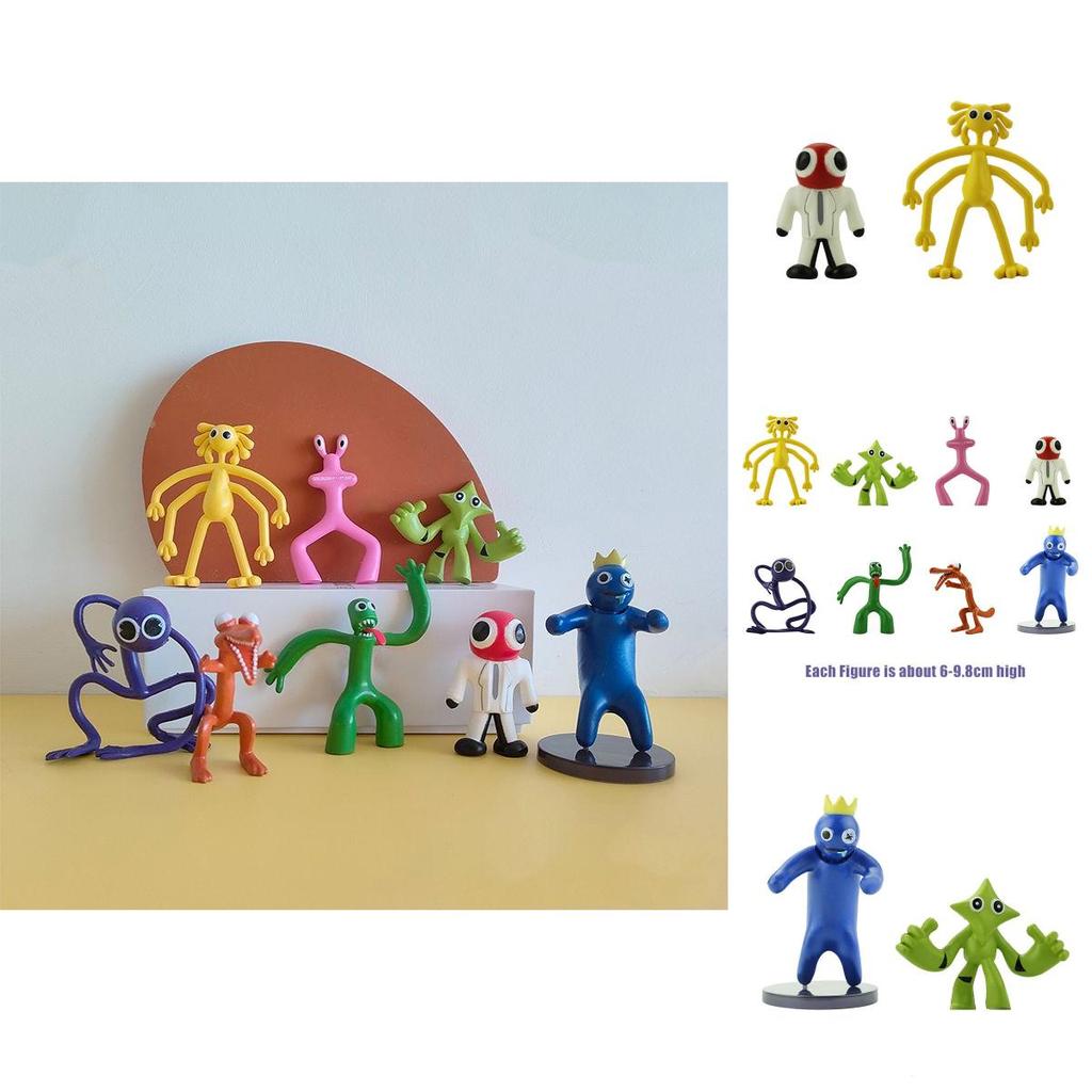 Set di Giocattoli Colorati Roblox Rainbow Friends per Bambini 8 Pezzi Modello Bambole Decorazione