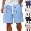 Men'S Casual Shorts Beach Loose Straight Button Five Quarter Pants