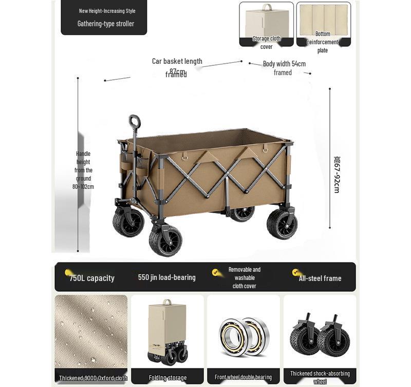 Tragbarer Falt-Campingwagen für Outdoor-Picknick- und Camping-Abenteuer