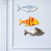 3Pcs/Set Wooden Fish Nautical Wall Decor, Whale Shark Striped Fish Wall Art for Lake House, Coastal Ocean Theme Hanging Ornament