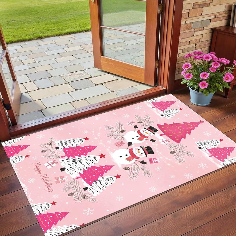 Christmas Printed Square Area Rug Soft Non Slip Floor Carpet For Bedroom Holiday Gift