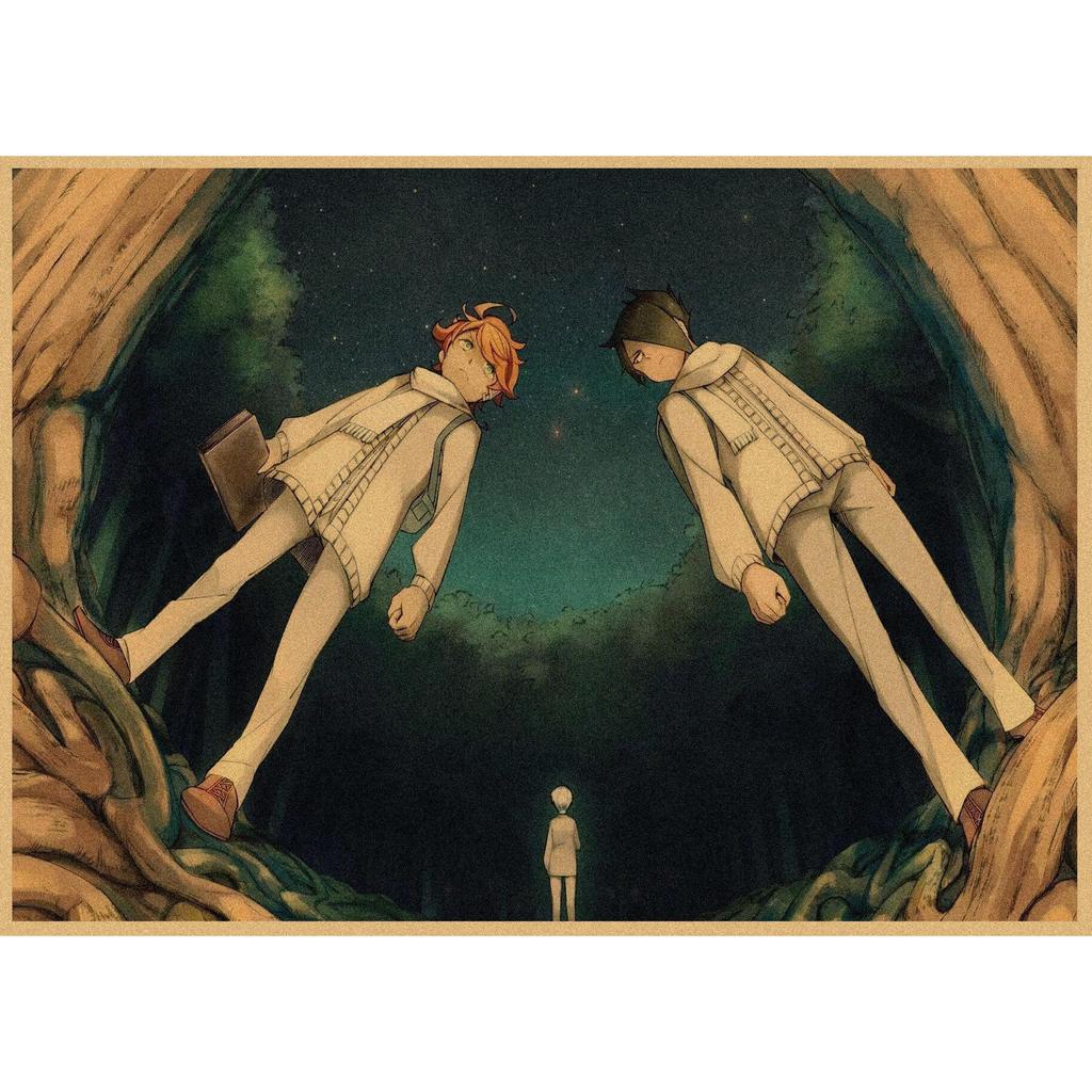 The Promised Neverland Anime Retro Kraft Paper Poster - Decorative Wall Art