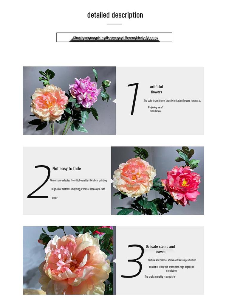Realistic Peony Flowers for Home, Wedding, Hotel Decor & Photography Props