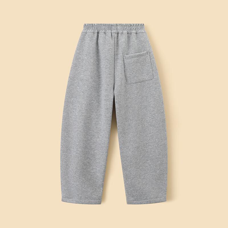 Girls' Star Embroidered Fleece-Lined Casual Straight-Leg Pants