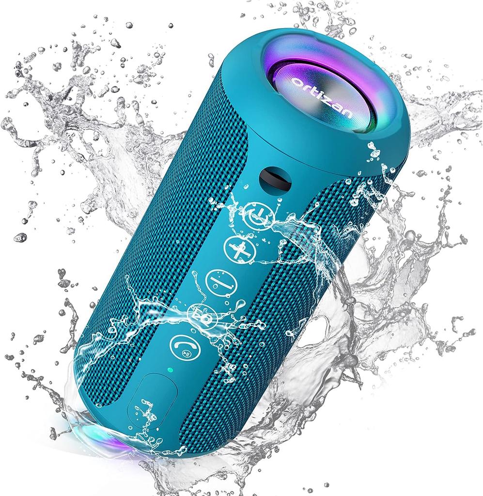 Ortizan X10 Bluetooth Speaker Enhanced Bass Portable Speaker with TF Card Slot 30H Playtime IPX7 Waterproof Speaker for Camping