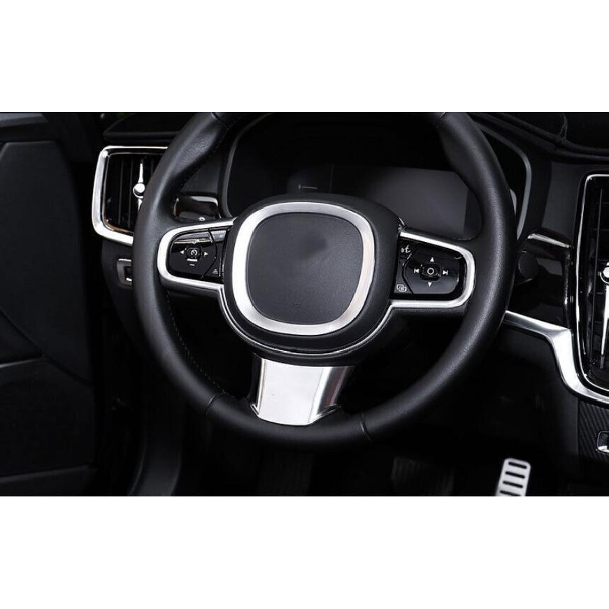 Matte Silver Steering Wheel Sheet Ring Trim Fit For Volvo XC90 2016-2023 1PCS