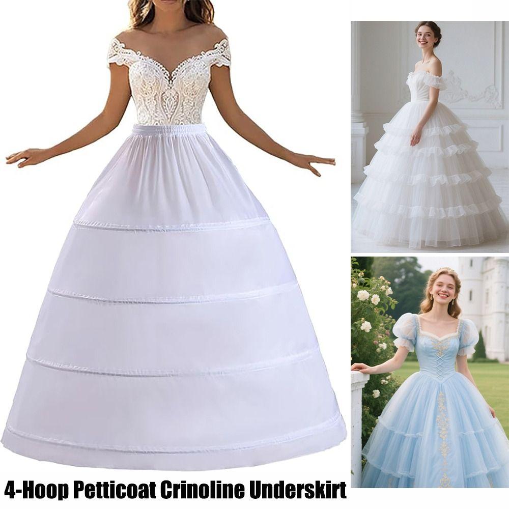 4-kruhová spodnička Dlouhá krinolínová sukně Nové Květinové šaty Doplňky