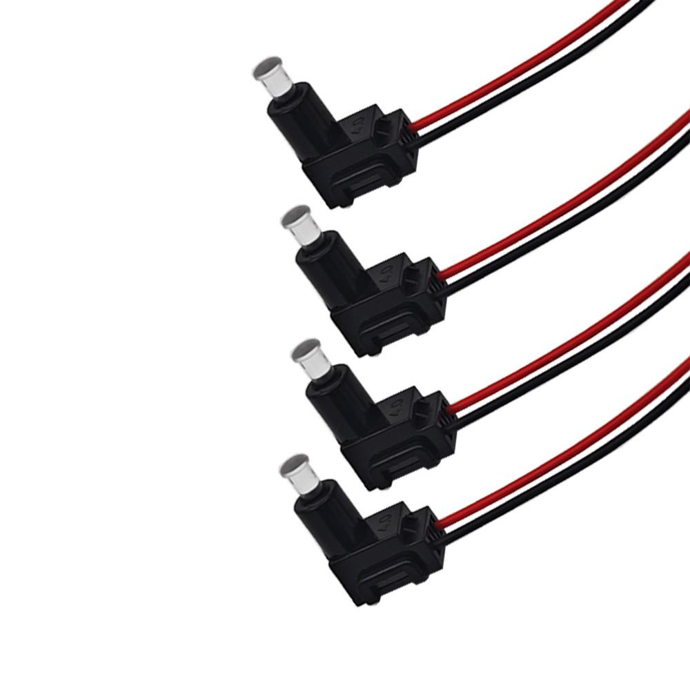 4pcs Car door LED handle light black shell transparent light guide pillar 12V Signal indicator light, ambient lighting bulb 0.2W
