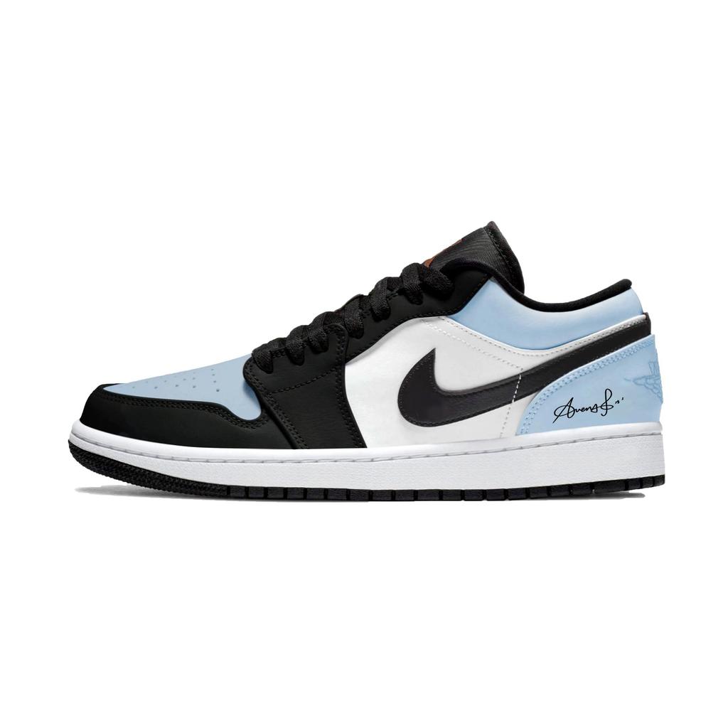 Jordan Air Jordan 1 Carolina Starry Blue Low Top Vintage Basketball Shoes Men's Blue White 553558-081(Team855-)