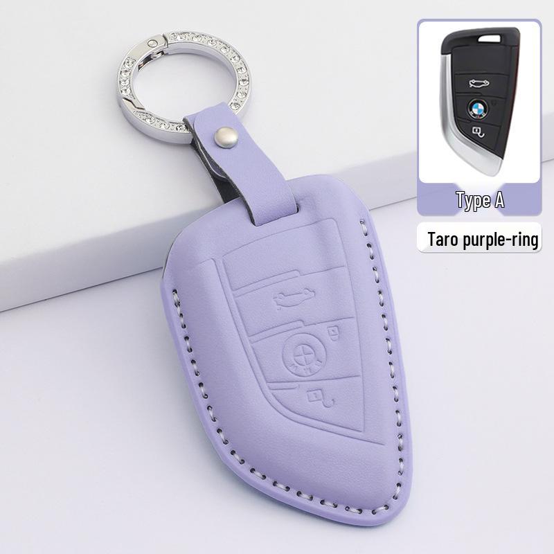 Housse en Cuir pour Clé à Lame BMW Série 5, Série 3, X3, X1, X5, X6 avec Boucle