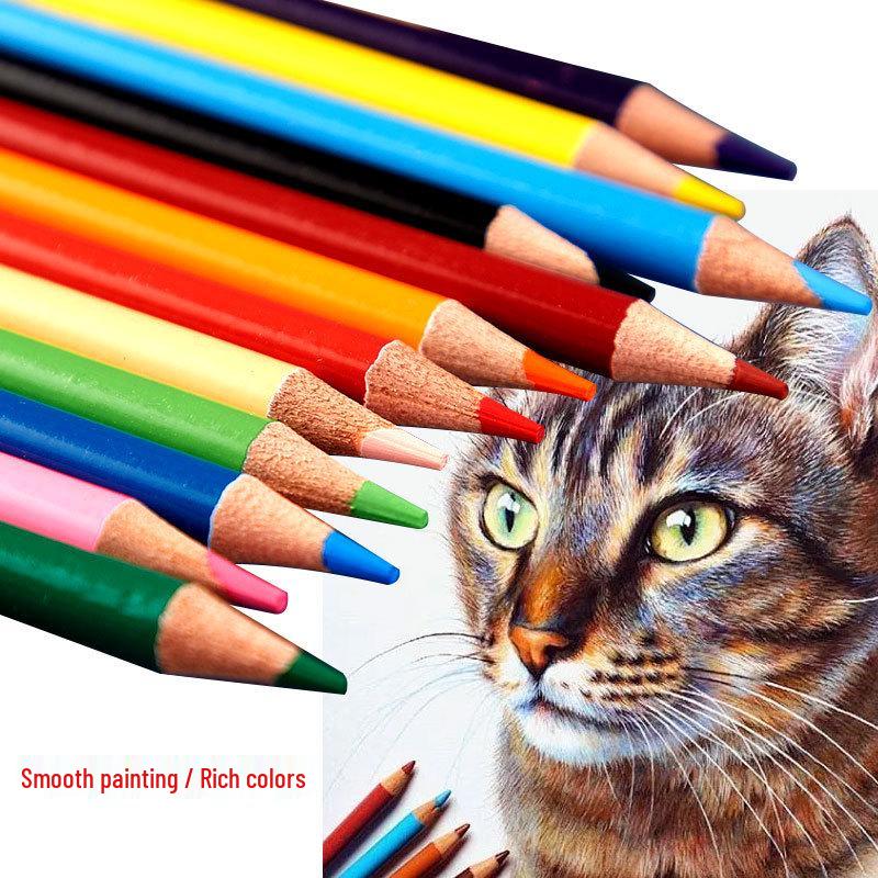 3.5-inch Round Barrel Water-Soluble Colored Pencil Set for Drawing